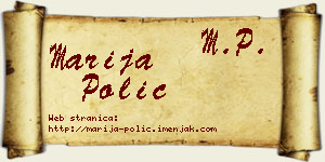 Marija Polić vizit kartica